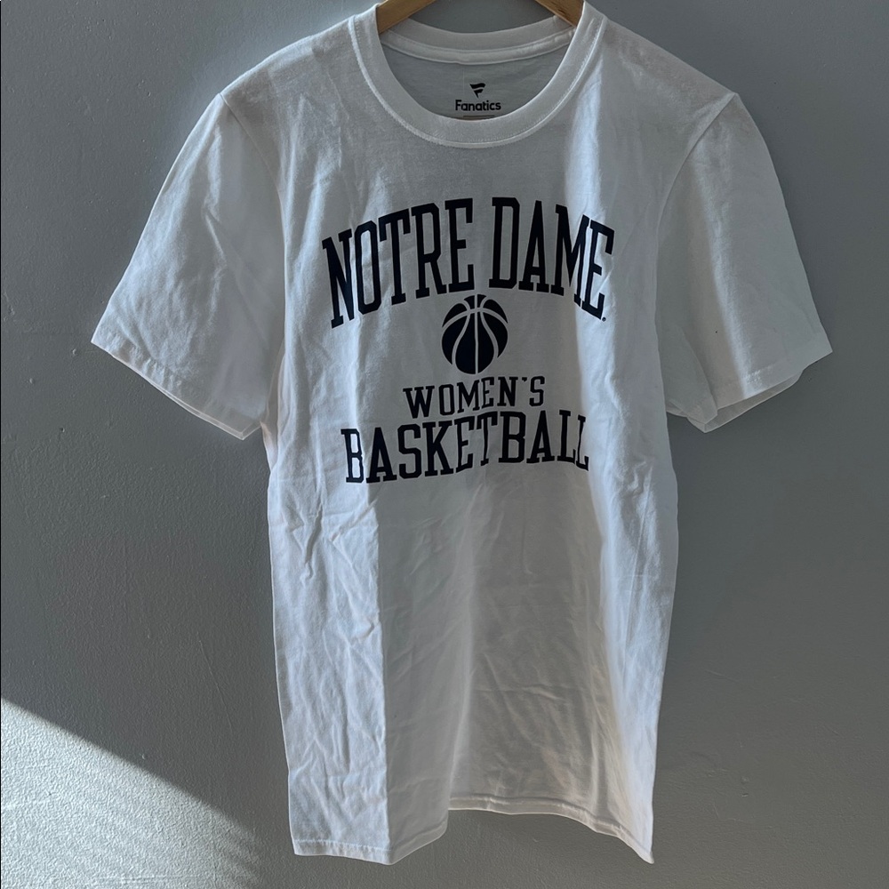 NWT Fanatics White/Navy Notre Dame Women’s Basketball Tee - Mabrey 1